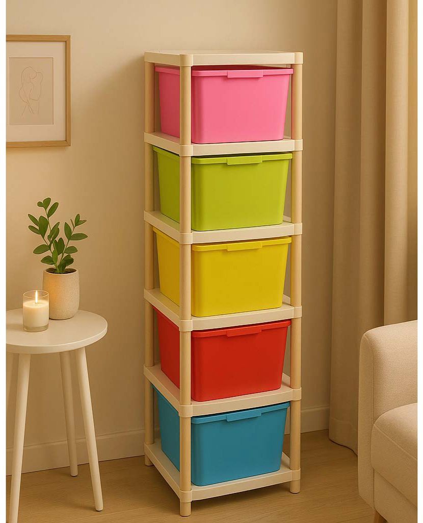 maxtid 5 component Multicolor Modular Drawer Organizer for Parlour, school Drawer Divider-picture-20