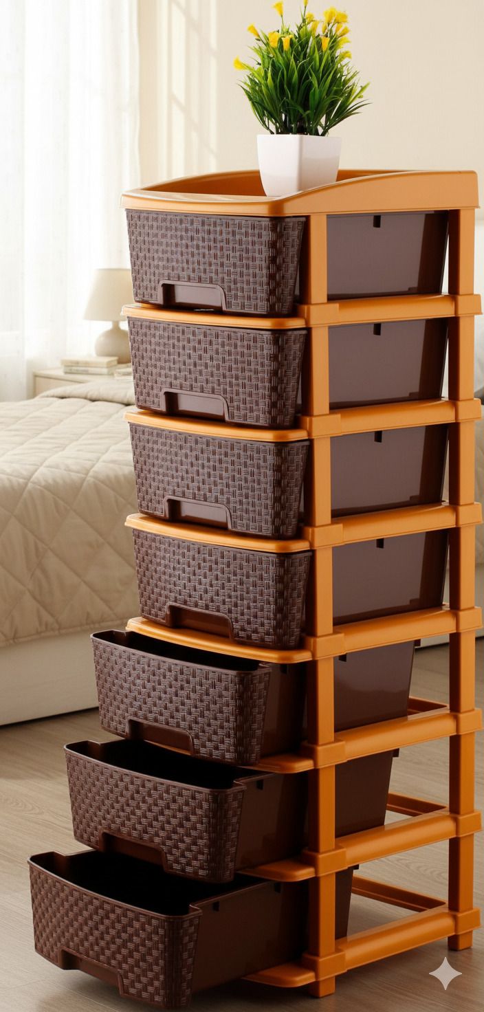 7 Layer Brown Nakoda Space Saver Drawer Chest For Closet Drawer Drawer Divider-image-40