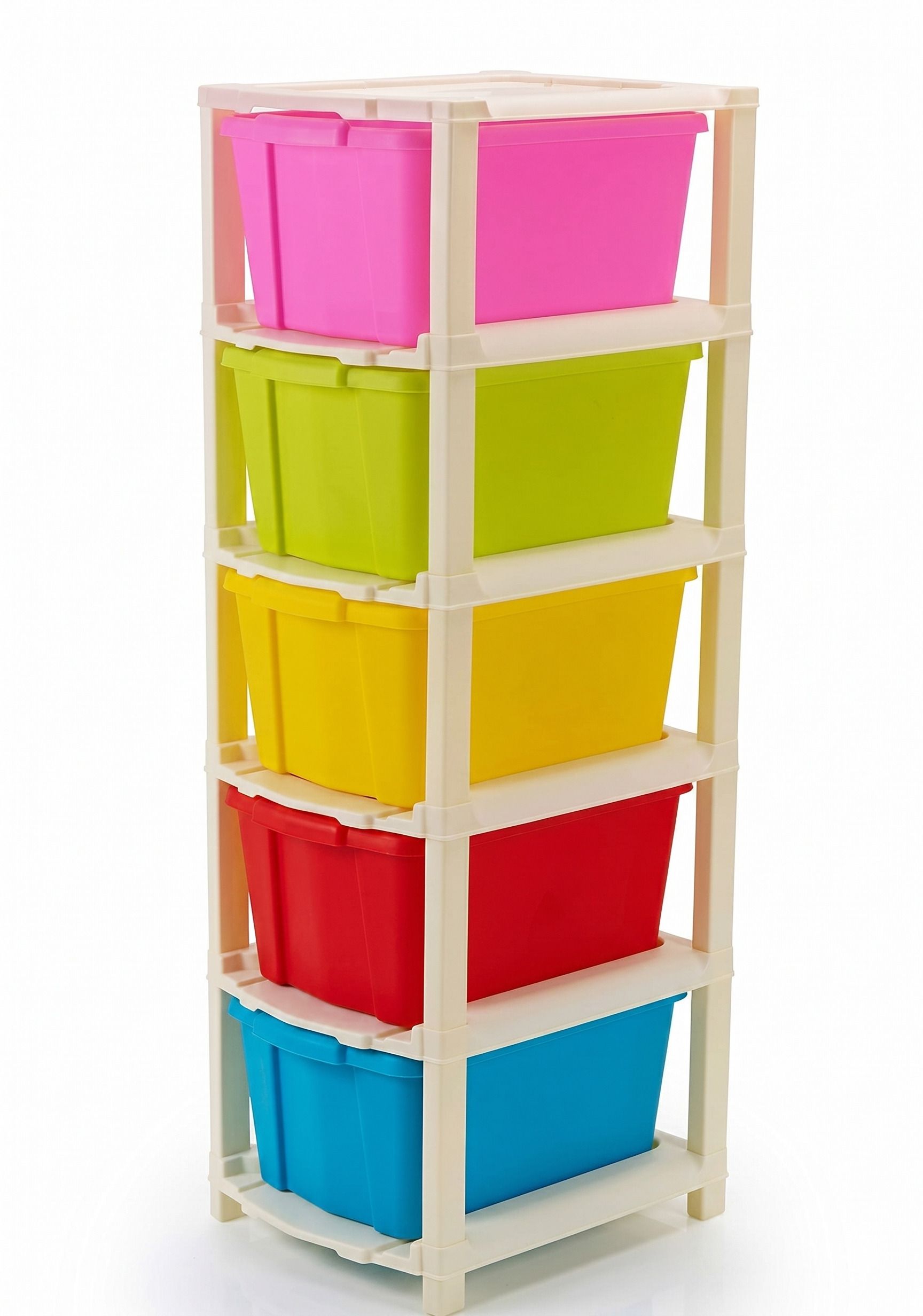 maxtid 5 Layer Plastic White library Cabinet Drawer Organizer for Home Office, school Drawer Divider-picture-17