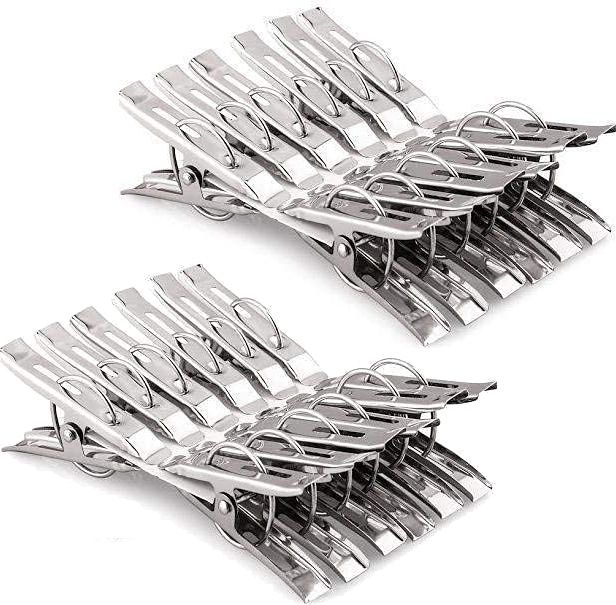 Strong Stainless Metal Laundry Pins for Clothes Sock Food Sealing Photos Steel Cloth Clips