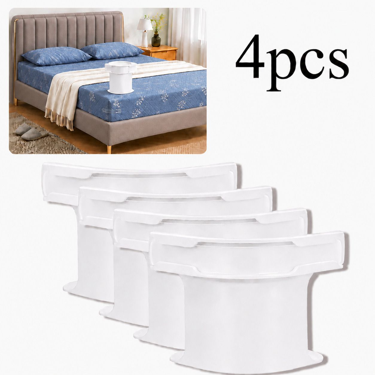 4Pcs Heavy Duty Bed Sheet Straps, Keep Sheets Firm & Tight Fit Any Size Mattres Plastic Cloth Clips-image-4