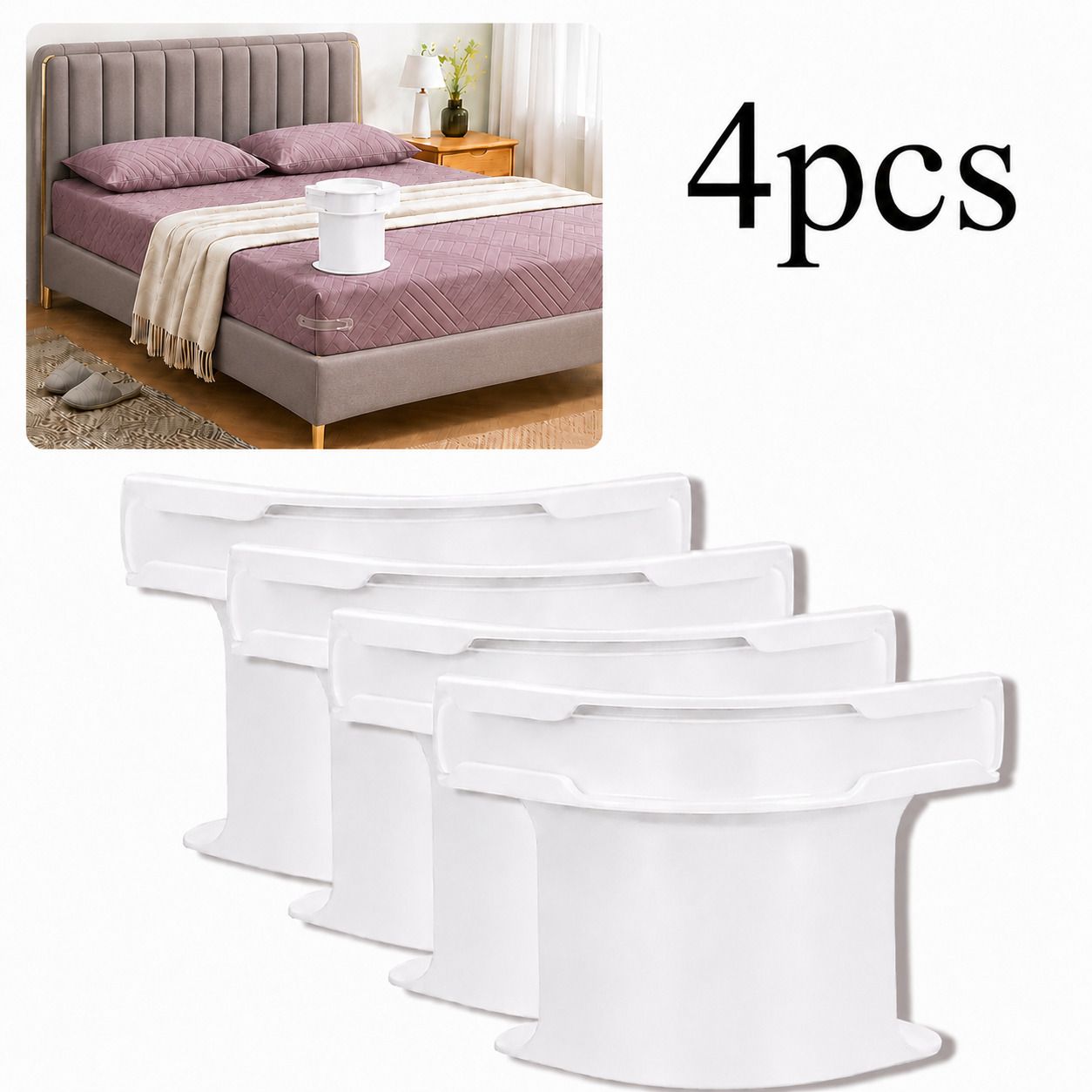 celevo 4Pcs Heavy Duty Bed Sheet Straps, Keep Sheets Firm & Tight Fit Any Size Mattres Plastic Cloth Clips-picture-3