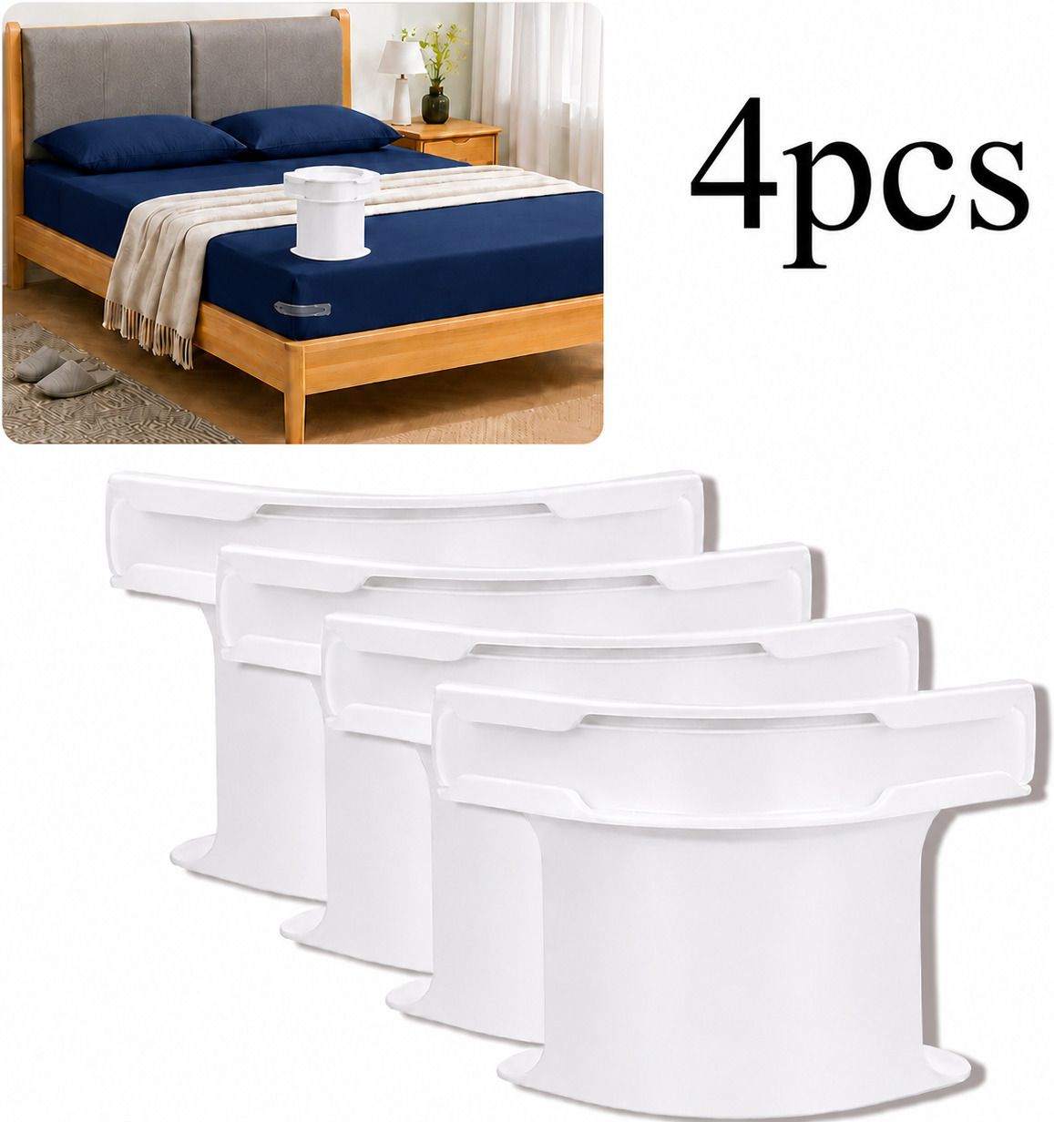4Pcs Heavy Duty Bed Sheet Straps, Keep Sheets Firm & Tight Fit Any Size Mattres Plastic Cloth Clips-image-25