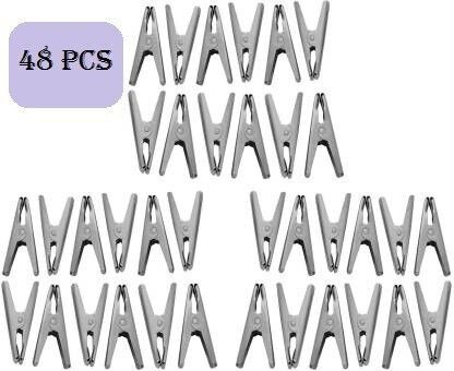 Anne-kee 48 PCs Cloth Clip Cloth Pegs Clothes Pegs Hanging Clip Heavy duty Stainless Steel Cloth Clips-picture-21