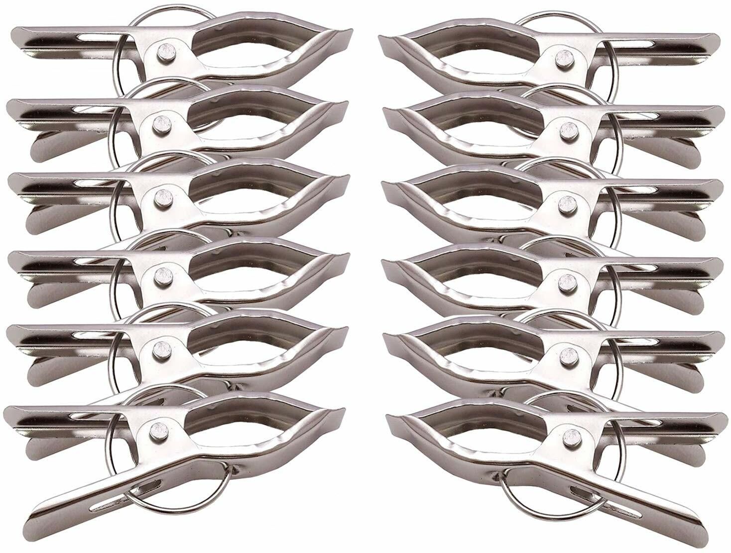 urbanware Heavy Duty Rust Free Cloth Peg/Clothes Clip/Cloth Drying Pins/Pegs for Hanger/Rods/Ropes/Drying Clothes (12 SS CLIP) Stainless Steel Cloth Clips (Silver Pack of 12) Stainless Steel Cloth Clips-picture-21