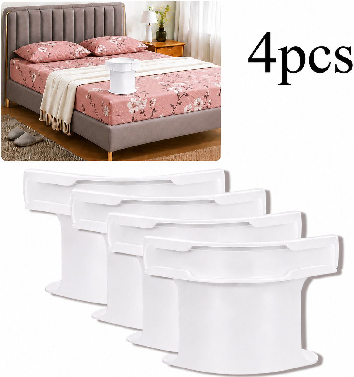 4Pcs Heavy Duty Bed Sheet Straps, Keep Sheets Firm & Tight Fit Any Size Mattres Plastic Cloth Clips-image-49