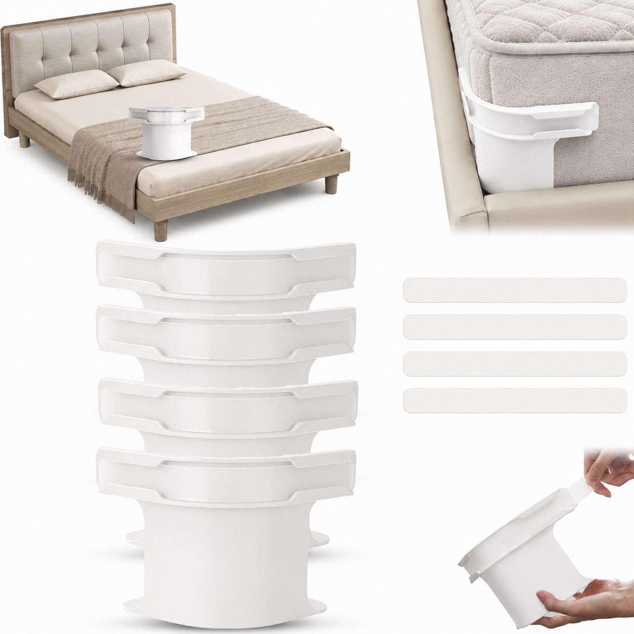 4Pcs Heavy Duty Bed Sheet Straps, Keep Sheets Firm & Tight Fit Any Size Mattres Plastic Cloth Clips-image-10
