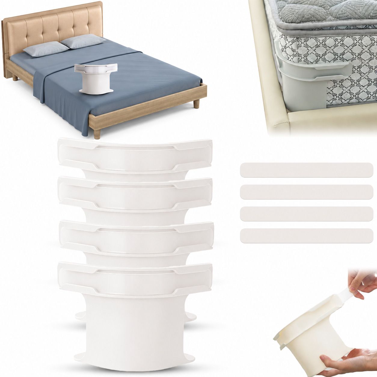 4Pcs Heavy Duty Bed Sheet Straps, Keep Sheets Firm & Tight Fit Any Size Mattres Plastic Cloth Clips-image-41