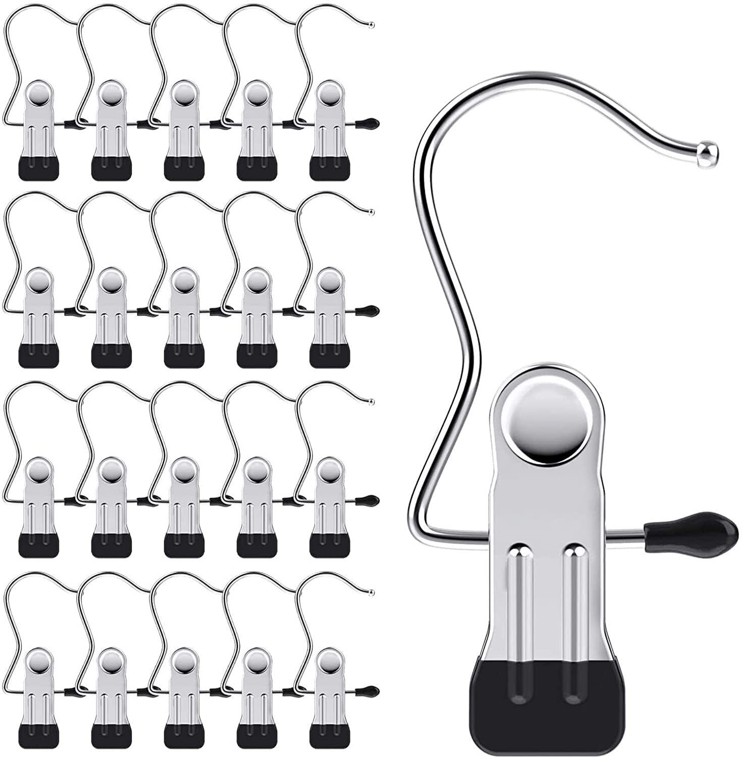 Portable Stainless Steel Multipurpose Clip Hook Hangers Ideal for Clothe,Garment Stainless Steel Cloth Clips-image-20