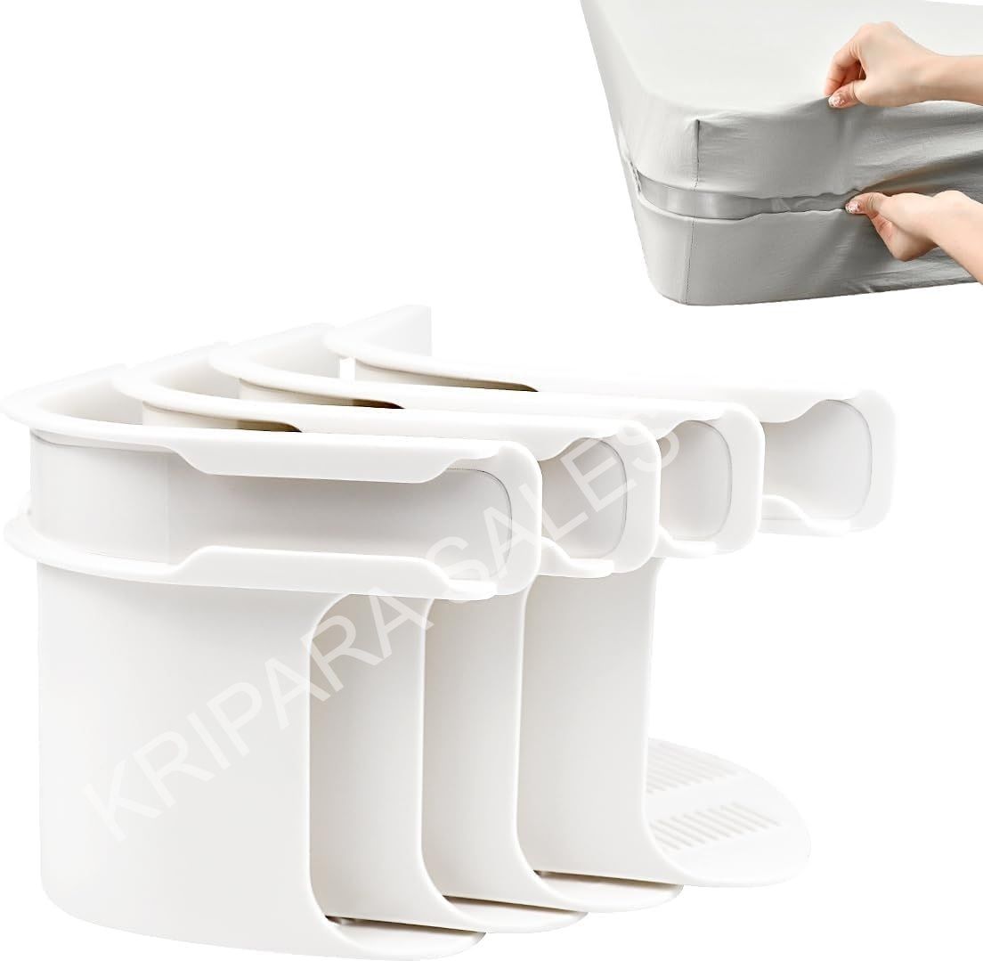 4PCS Bed Sheet Holder, Bed Sheet Holder with Lock Straps, Heavy Duty Fitted Plastic Cloth Clips-image-5
