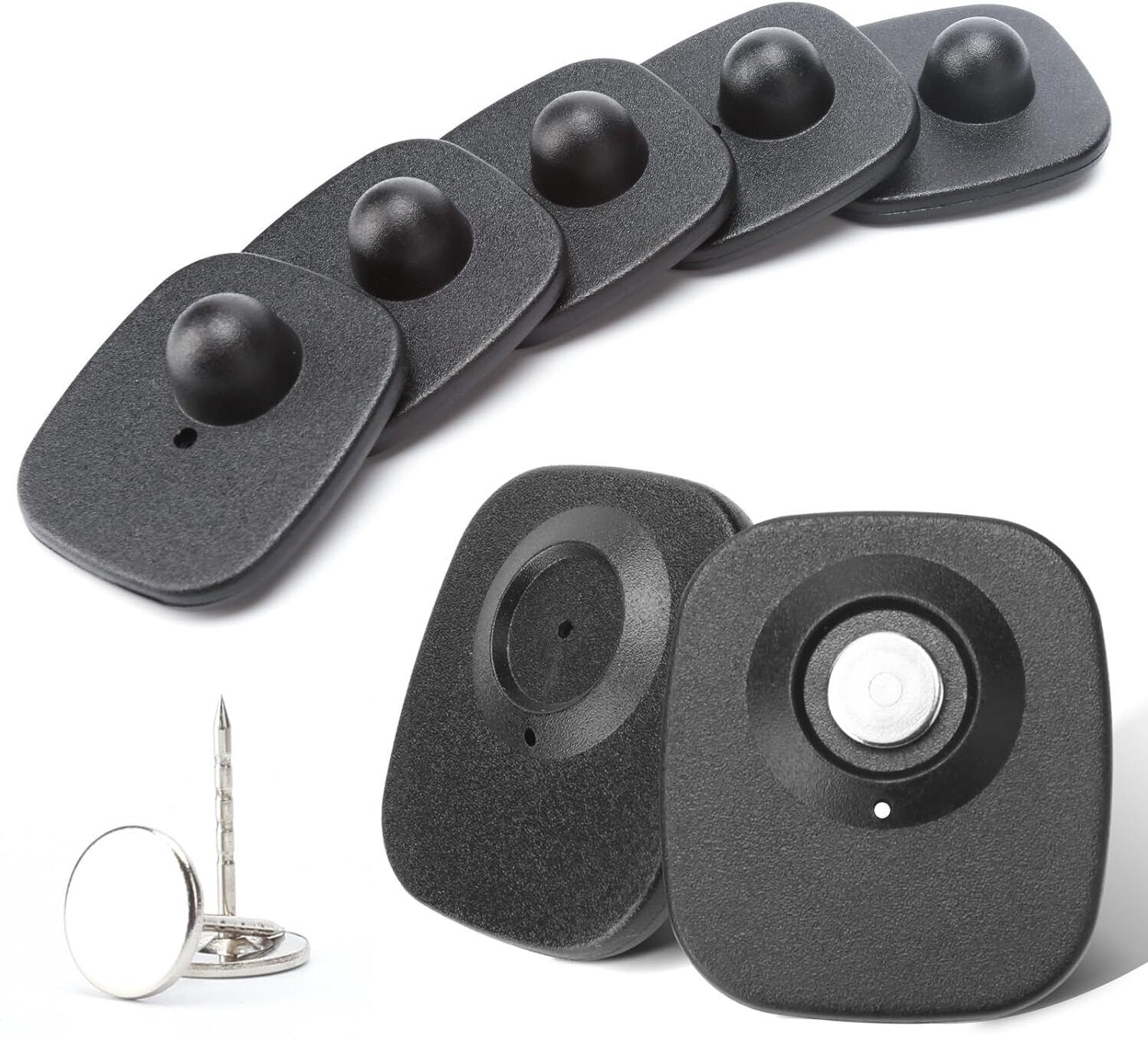 Anti-Theft Retail EAS 8.2MHz Security Hard Tags,Rf 8.2Mhz Mini Square EAS Tag Plastic Cloth Clips-image-2