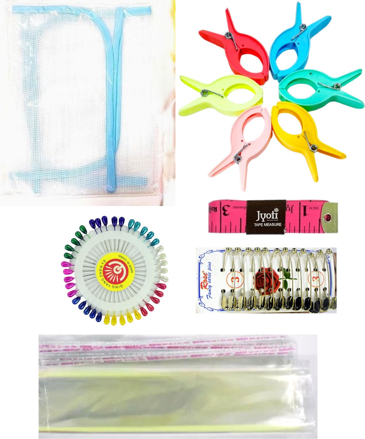 bharatss Saree Prepleating Kit, 6 Items, 4 inch Clip 6 Nos, Ironing Mat, 5 Saree Cover Plastic Cloth Clips-picture-27