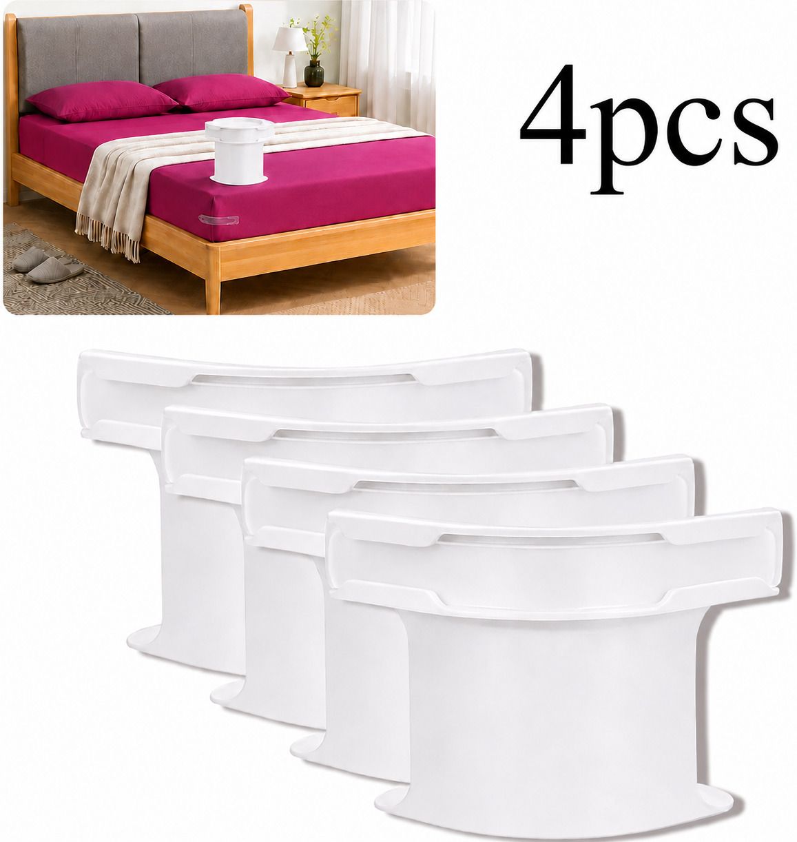 4Pcs Heavy Duty Bed Sheet Straps, Keep Sheets Firm & Tight Fit Any Size Mattres Plastic Cloth Clips-image-12