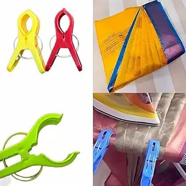 prabhas designs 5 inch Saree Pre Pleating Clips 3 Nos Plastic Cloth Clips-picture-24