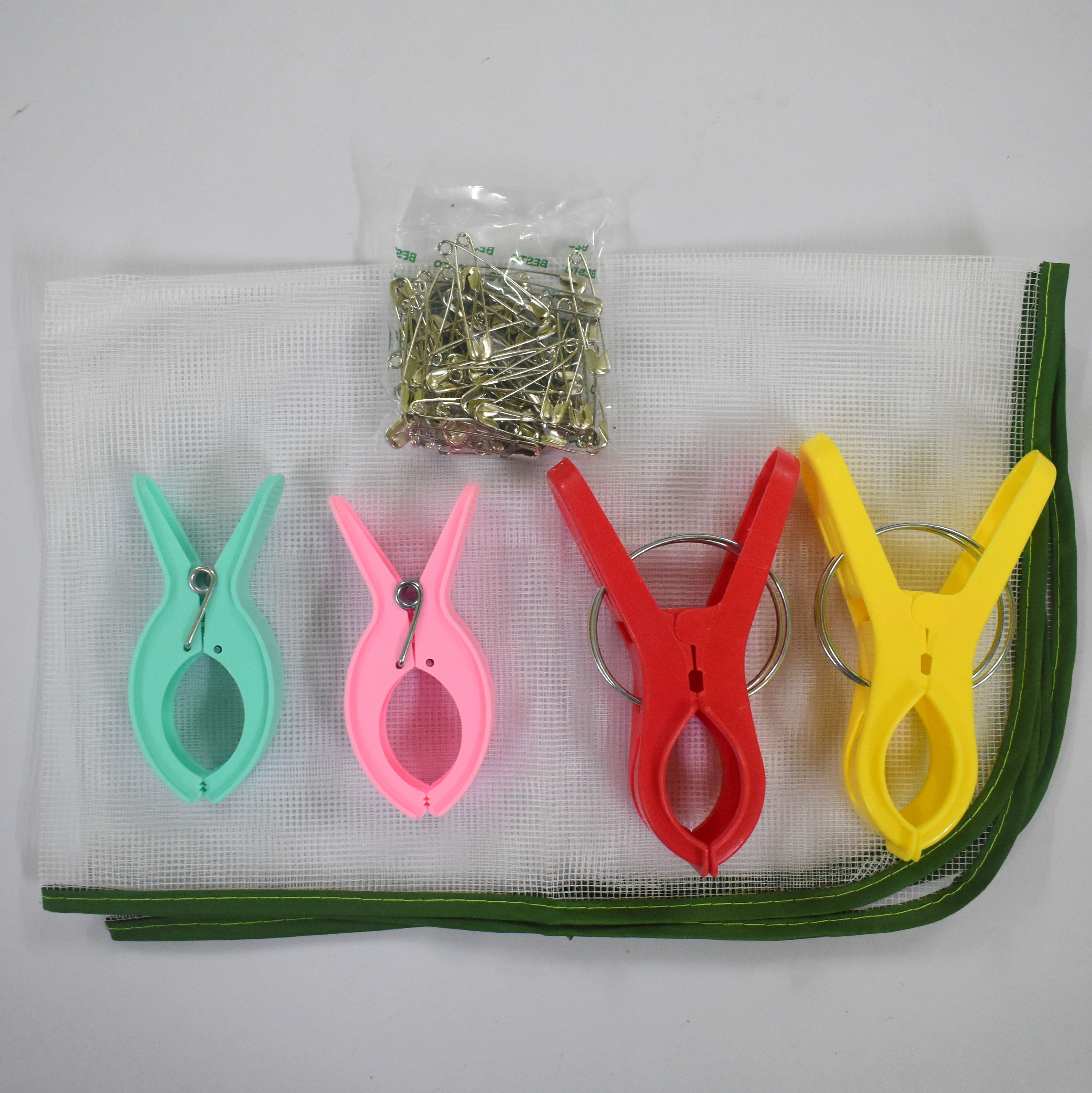 Ironing mat, 4 & 5 inch clips each 2 nos, 4cm safety pin 50nos |pre pleating kit Plastic Cloth Clips