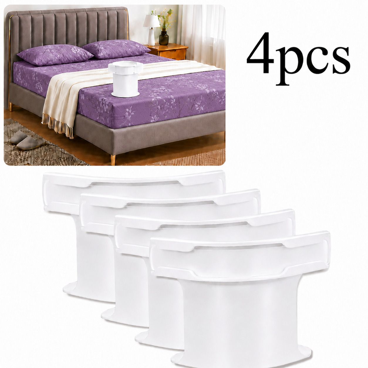 4Pcs Heavy Duty Bed Sheet Straps, Keep Sheets Firm & Tight Fit Any Size Mattres Plastic Cloth Clips-image-29