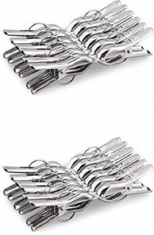 anne-kee Stainless Steel Cloth Drying Pegs Non-Slip Clips Multipurpose Sturdy Clothes Dry Stainless Steel Cloth Clips-picture-25