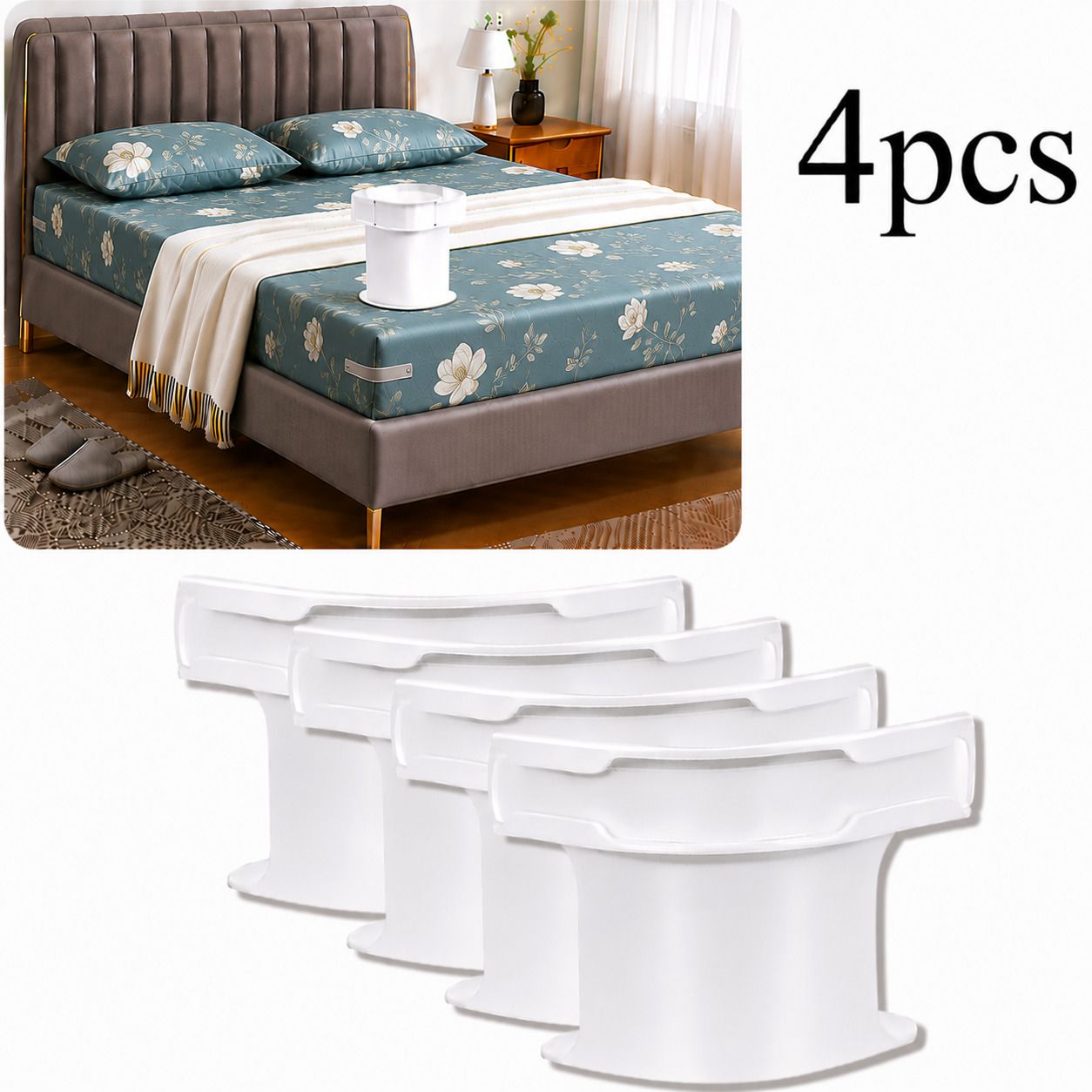 4Pcs Heavy Duty Bed Sheet Straps, Keep Sheets Firm & Tight Fit Any Size Mattres Plastic Cloth Clips-image-34