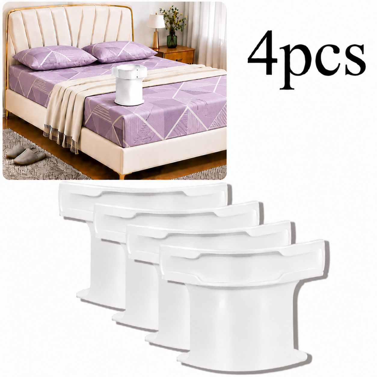4Pcs Heavy Duty Bed Sheet Straps, Keep Sheets Firm & Tight Fit Any Size Mattres Plastic Cloth Clips-image-27