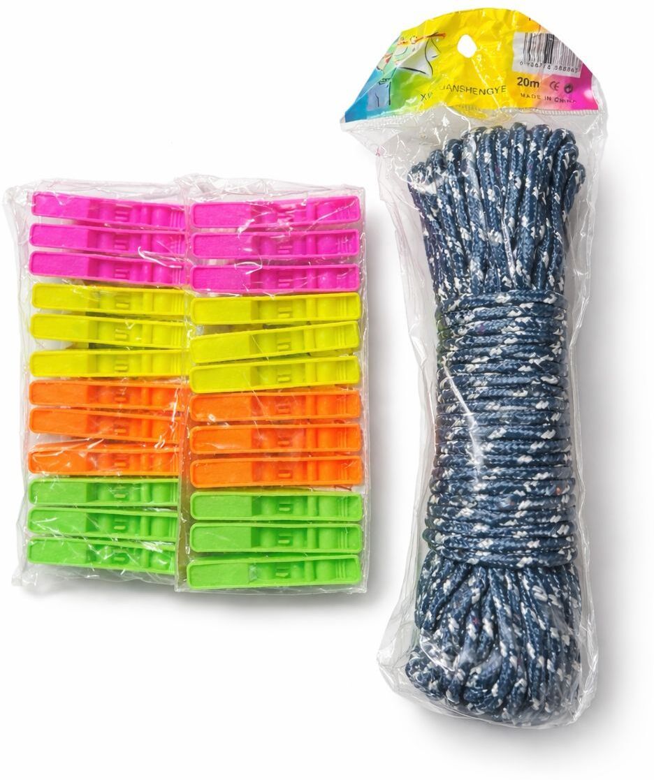 Clothes Clip & Rope Combo Plastic Cloth Clips-image-24