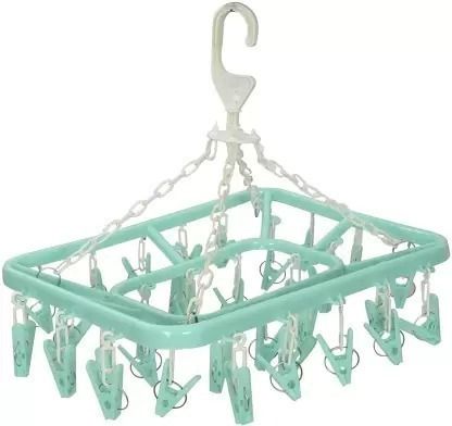 regolith enterprises Cloth Drying Stand Hanger with 32 Clips|Heavy Duty & Strong Plastic Plastic Cloth Clips-picture-16