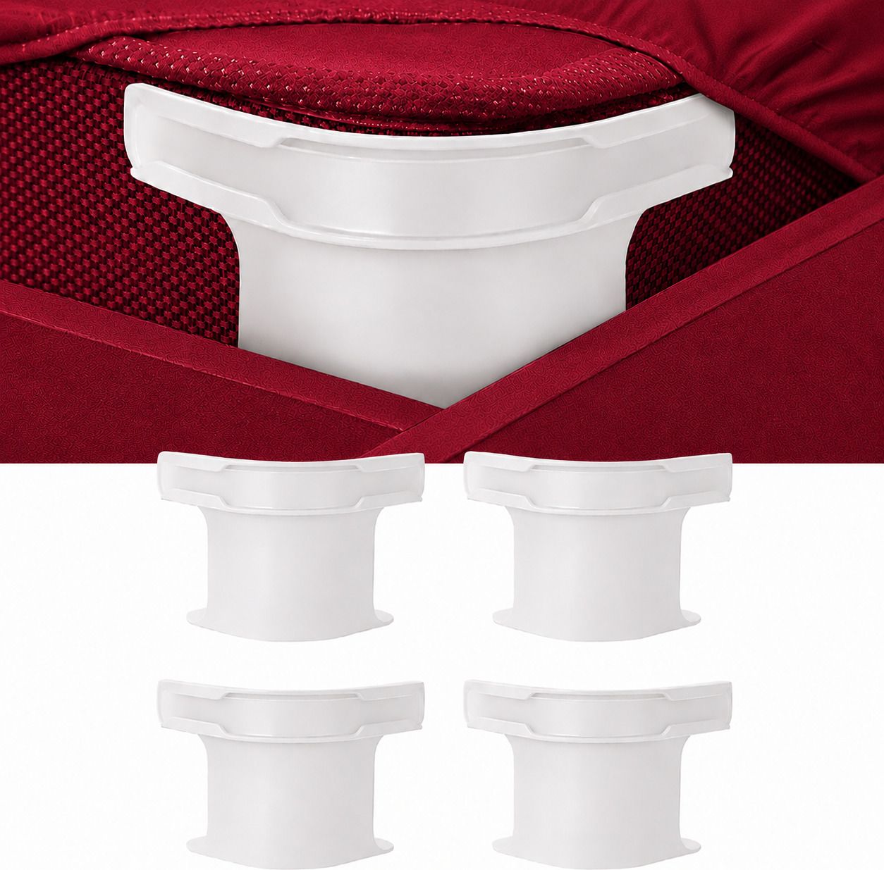 4Pcs Heavy Duty Bed Sheet Straps, Keep Sheets Firm & Tight Fit Any Size Mattres Plastic Cloth Clips-image-31