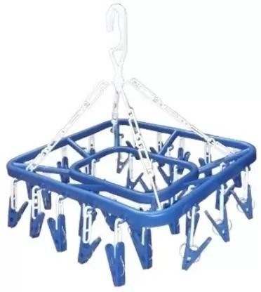 muenterprises 32 Clips Sock Dry Rack For Baby Cloth, Towel, Underwear Plastic Clip Hanger Plastic Cloth Clips-picture-0