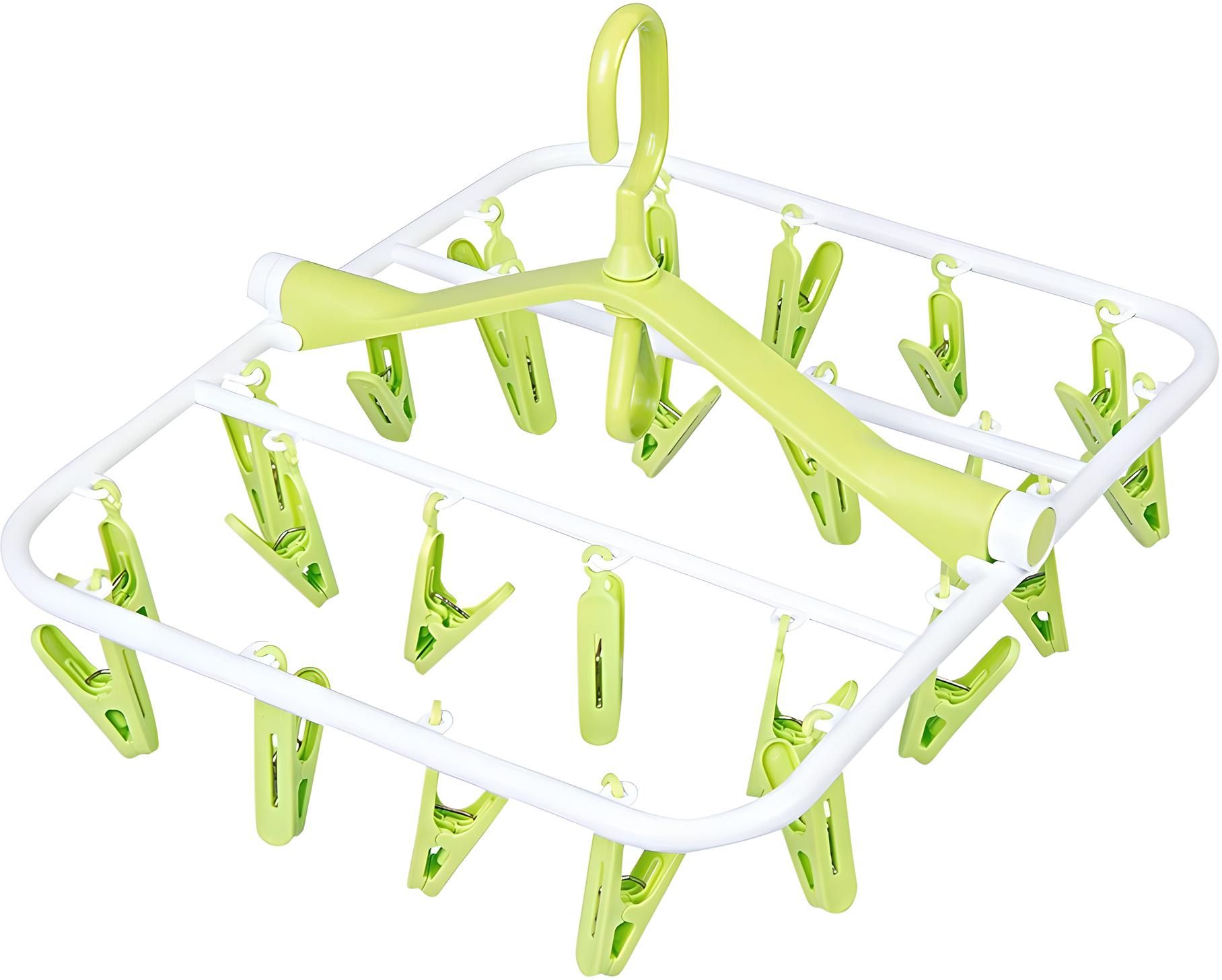 favhome 20 Clips Foldable Clothes Hanger | For Lingerie, Socks, Baby Clothes, Innerwear Plastic Cloth Clips-picture-6