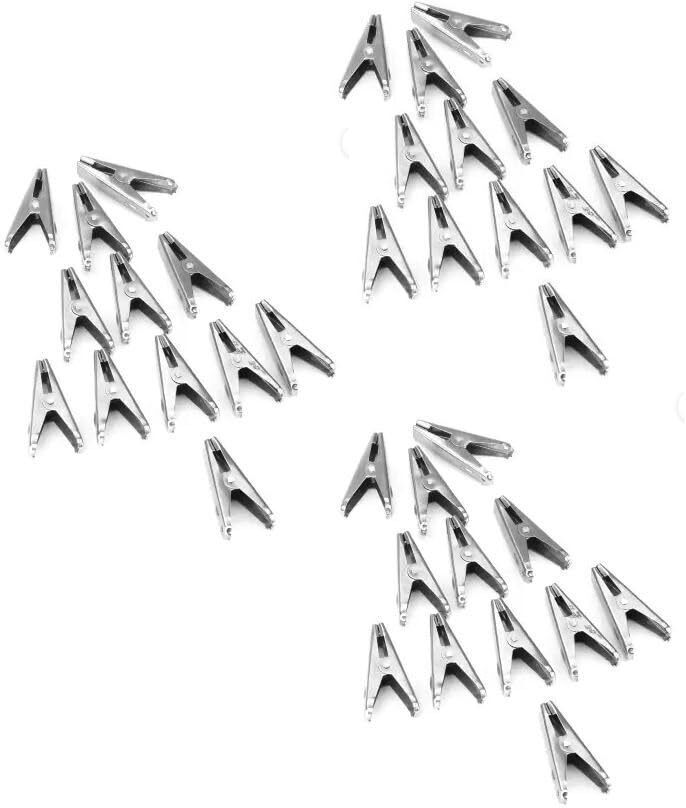 48PCs Cloths Clip Pegs Oreo Clip Clothes Drying Hanging Pins Cloth Clips Stainless Steel Cloth Clips-image-3