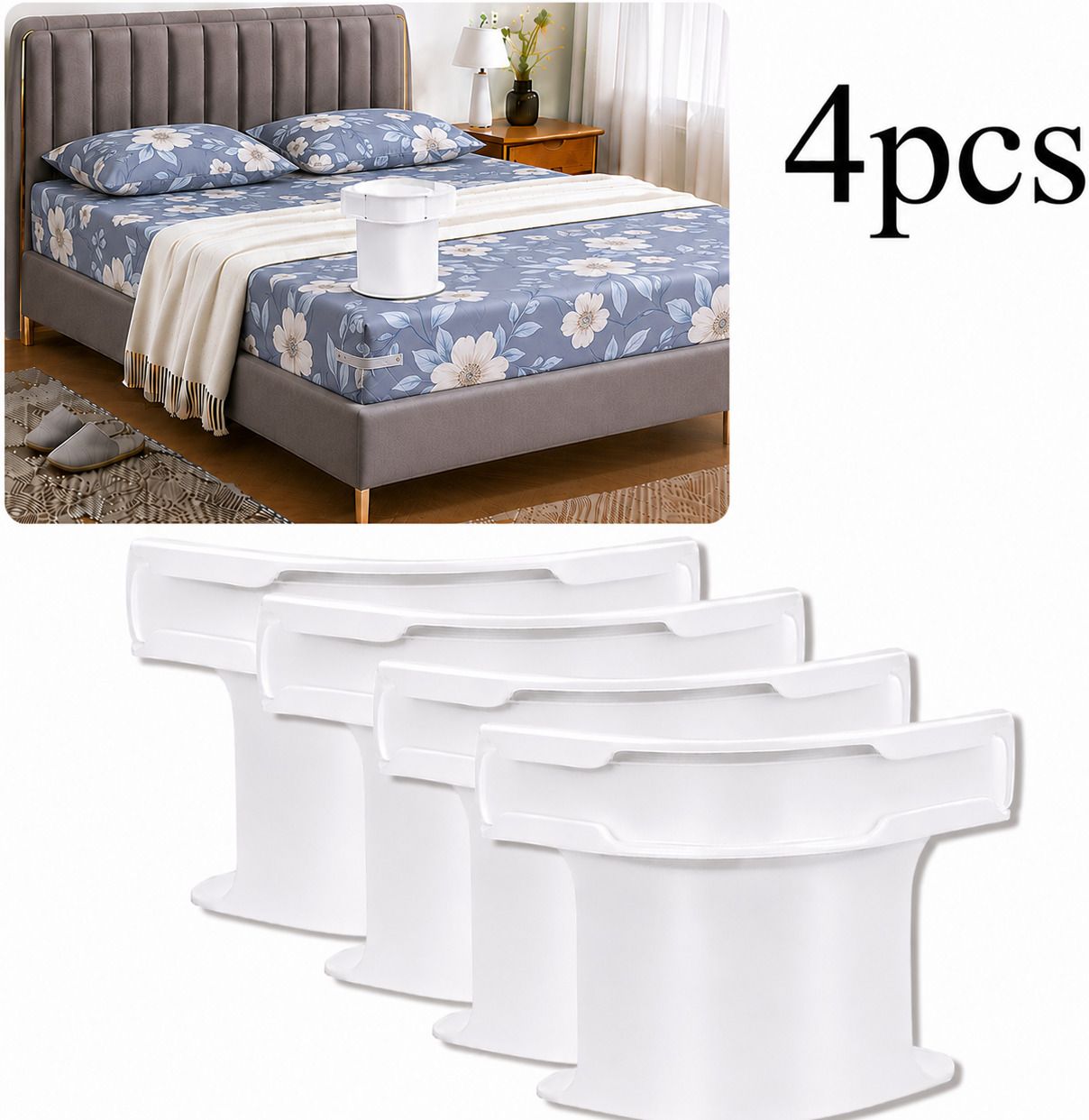 4Pcs Heavy Duty Bed Sheet Straps, Keep Sheets Firm & Tight Fit Any Size Mattres Plastic Cloth Clips-image-47