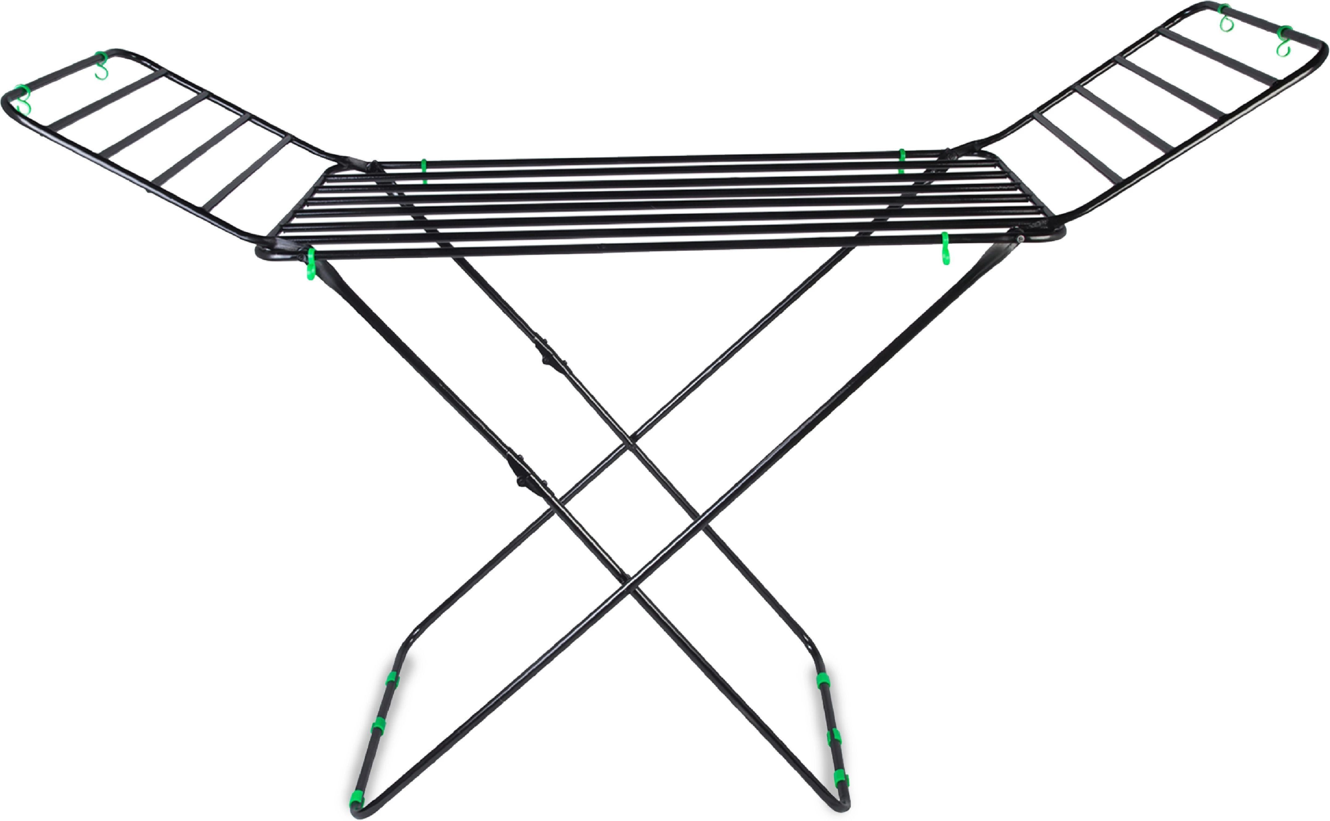 Steel Floor Cloth Dryer Stand Pipe Cloth Stand Black Big FSB-004