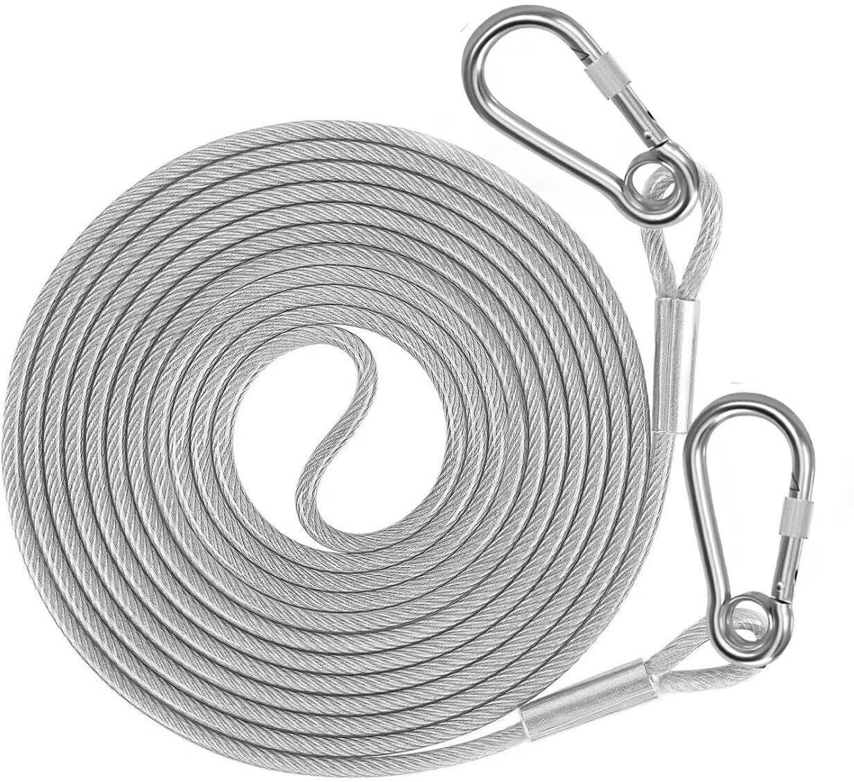 fiorense Heavy-Duty Stainless Steel Clothesline with Carabiner Hooks Stainless Steel Retractable Clothesline-picture-27