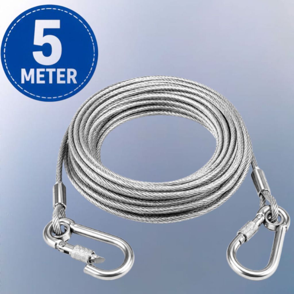 skywork Stainless Steel Clothesline Wire Rope with Hooks Stainless Steel Clothesline-picture-6