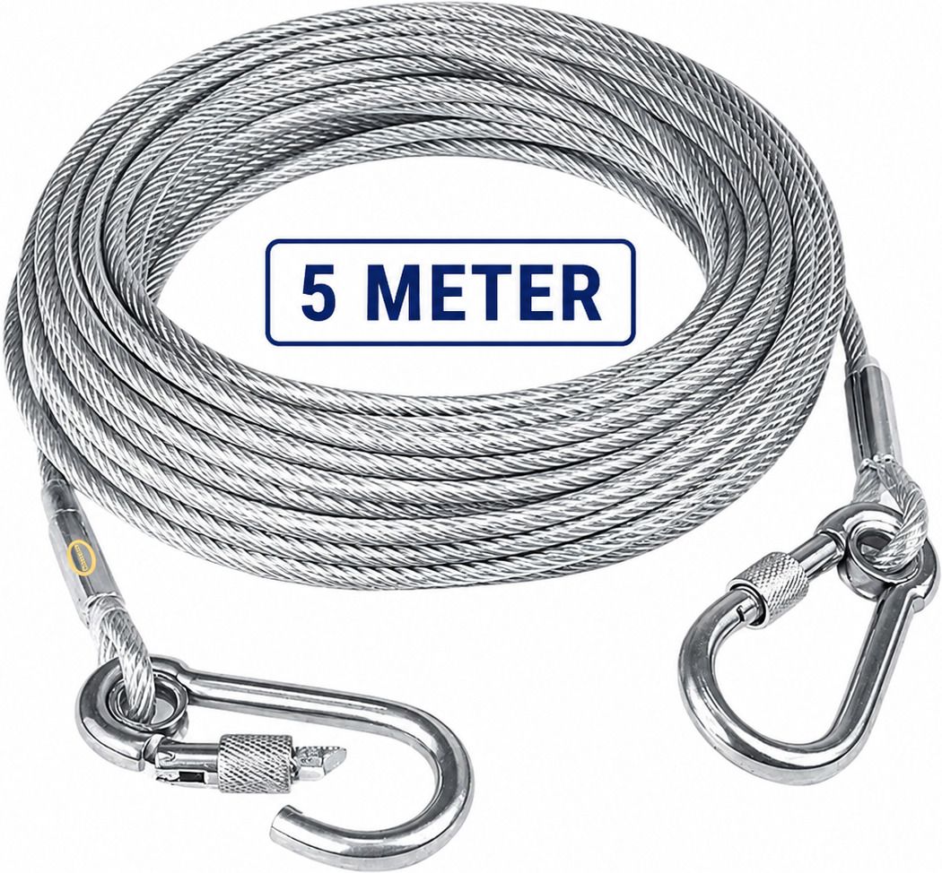 5 Meter Stainless Steel Clothes Drying Wire Rope with Hooks Stainless Steel Retractable Clothesline-image-34