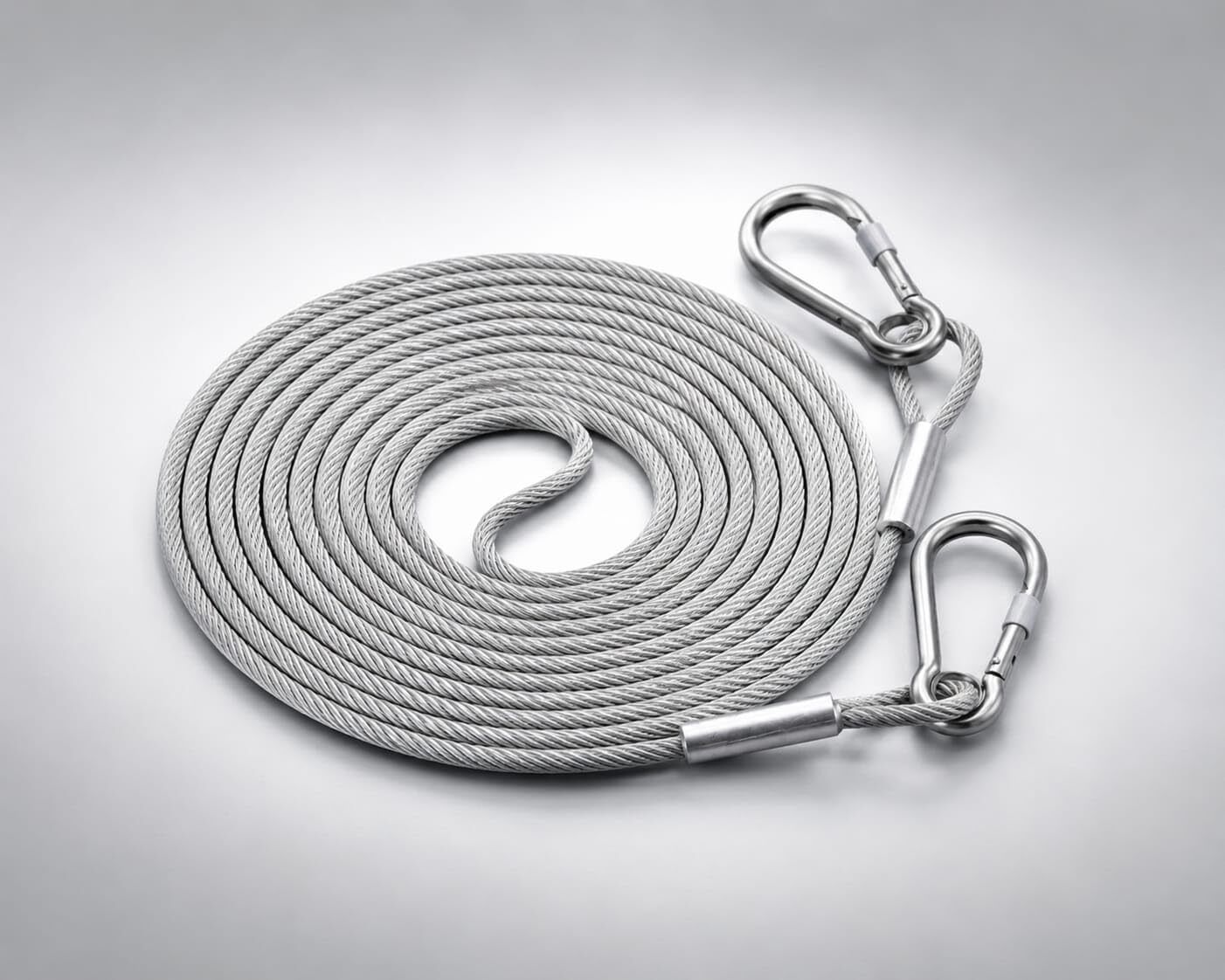 abstract Heavy Duty Steel Wire Rope with Snap Hooks (Pack of 1) Silver-picture-1