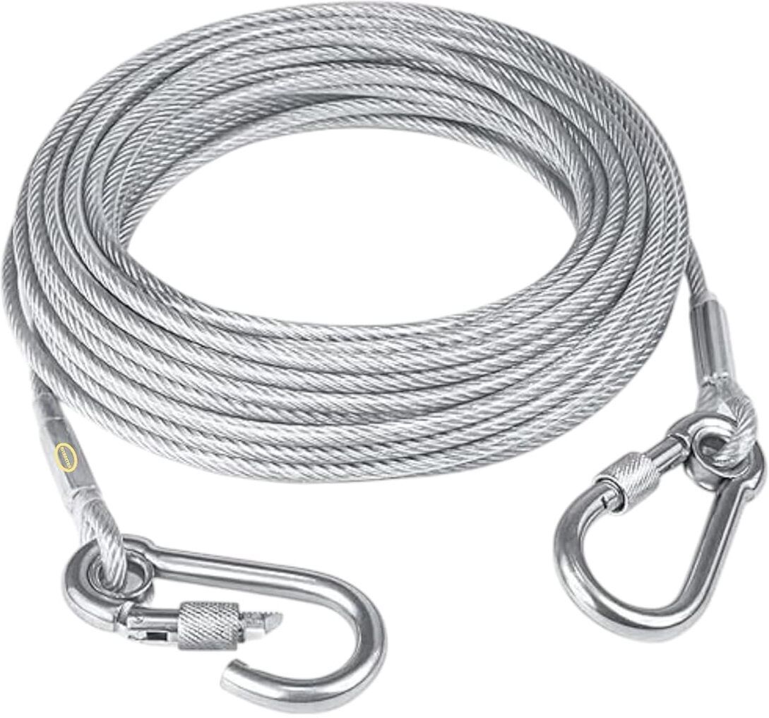 ORVENIX™ Heavy Duty Stainless Steel Wire Rope Clothesline with Locking Hooks Stainless Steel Clothesline-picture-16