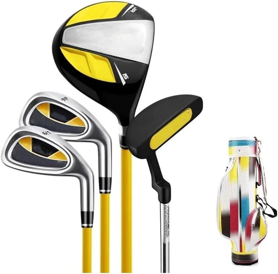 nema Golf Clubs Set with Wood Putter Iron and Bag -Yellow - 9-12Years Putter, Iron Club-picture-13
