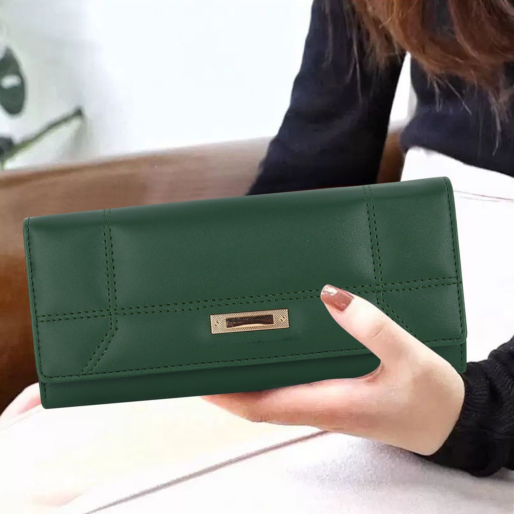 houseofcommon Casual Green Clutch-picture-14