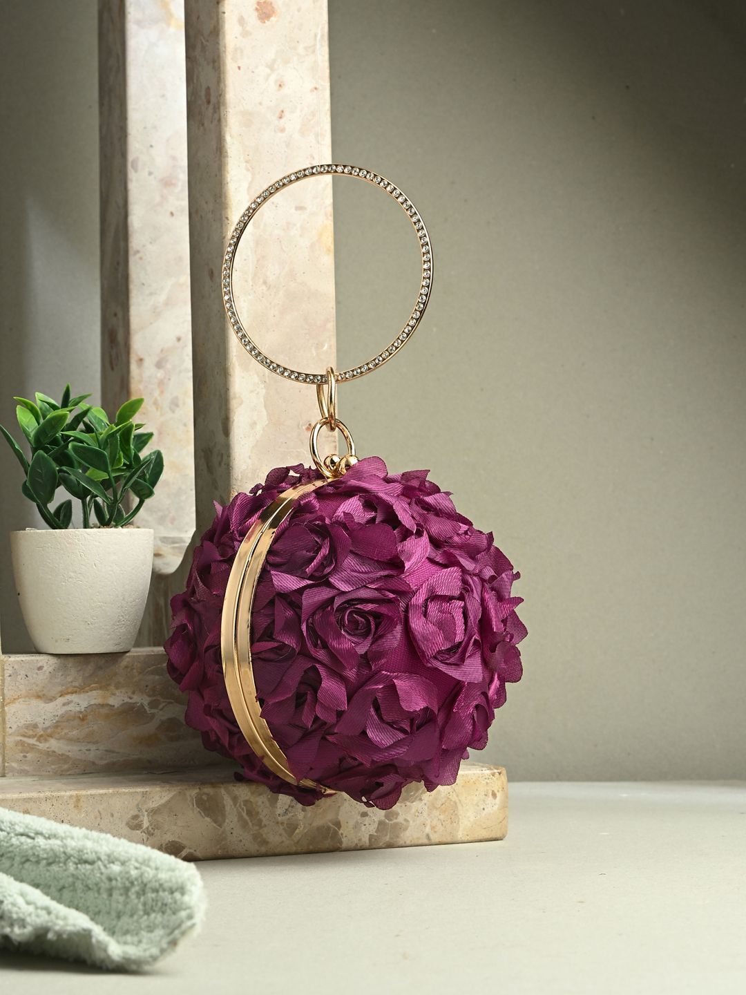 tooba handicraft Party Purple Clutch-picture-33
