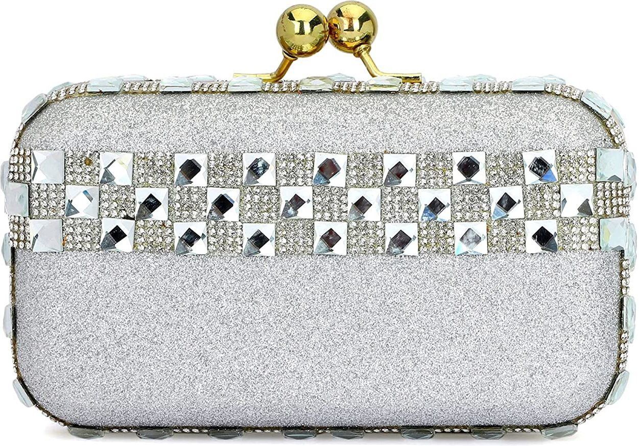 tooba handicraft Party Silver, Silver Clutch-picture-16