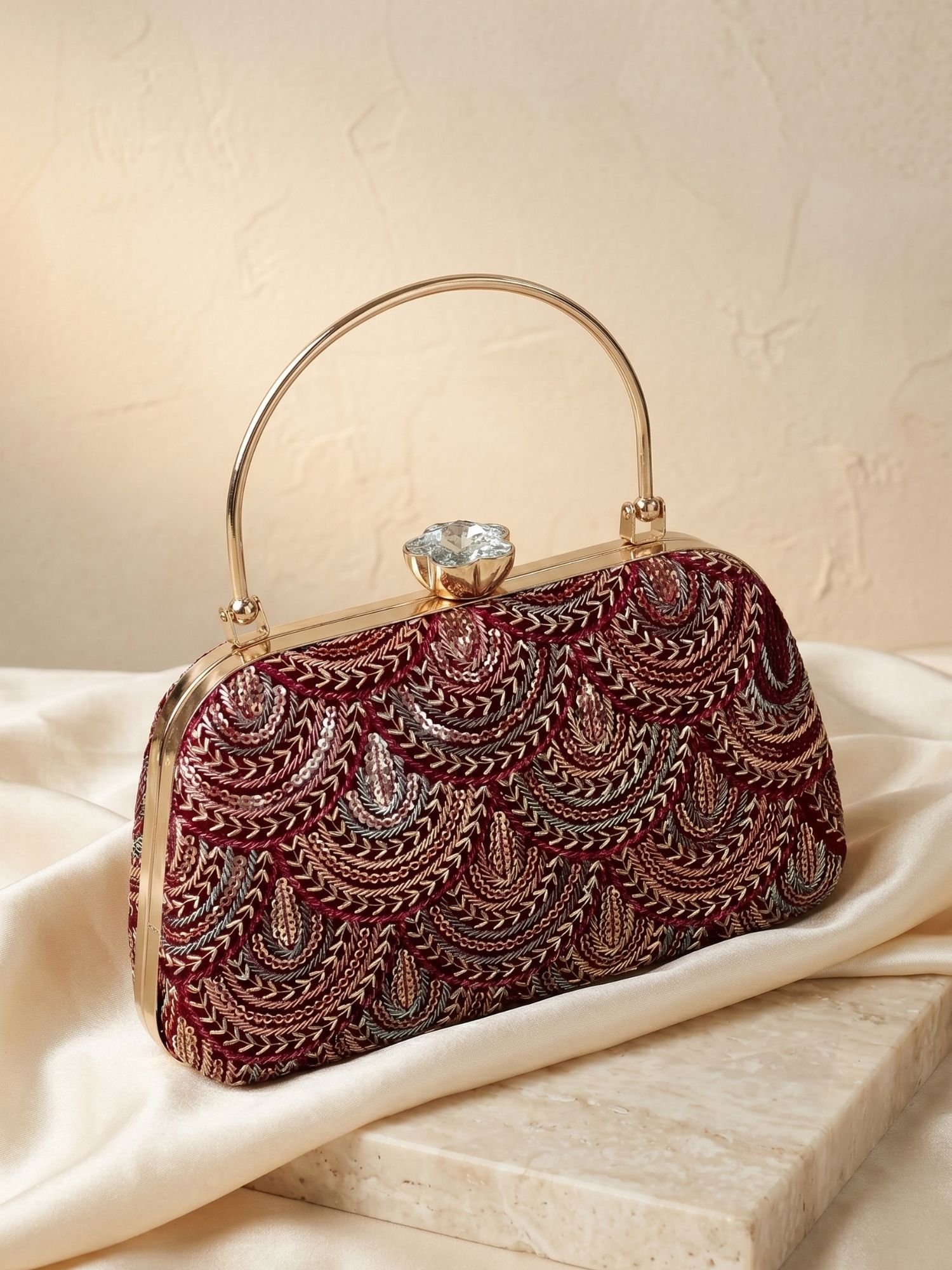 Casual Maroon Clutch-image-31