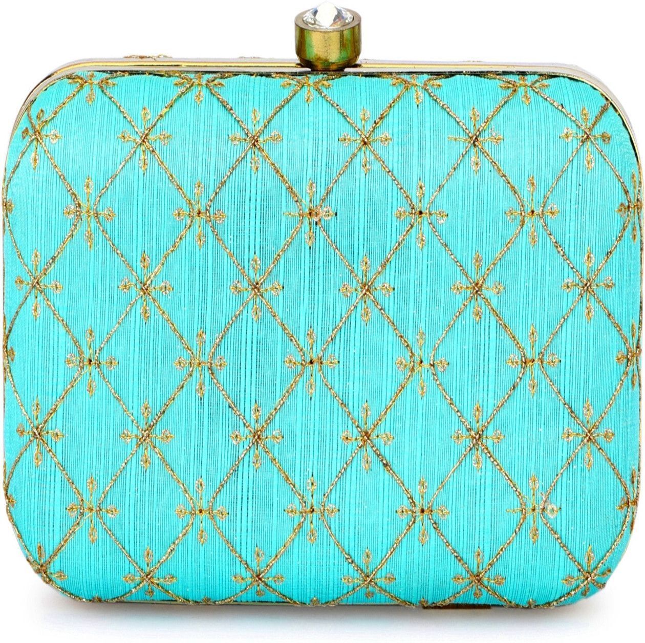 tooba handicraft Party Blue Clutch-picture-45