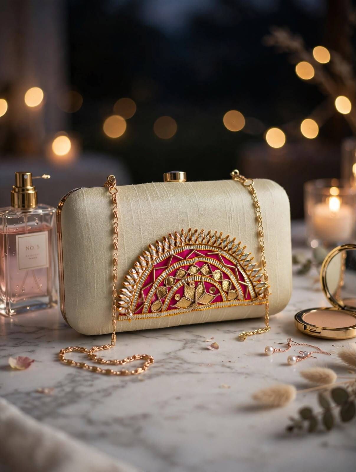 thebyrastore Party Beige Clutch-picture-44
