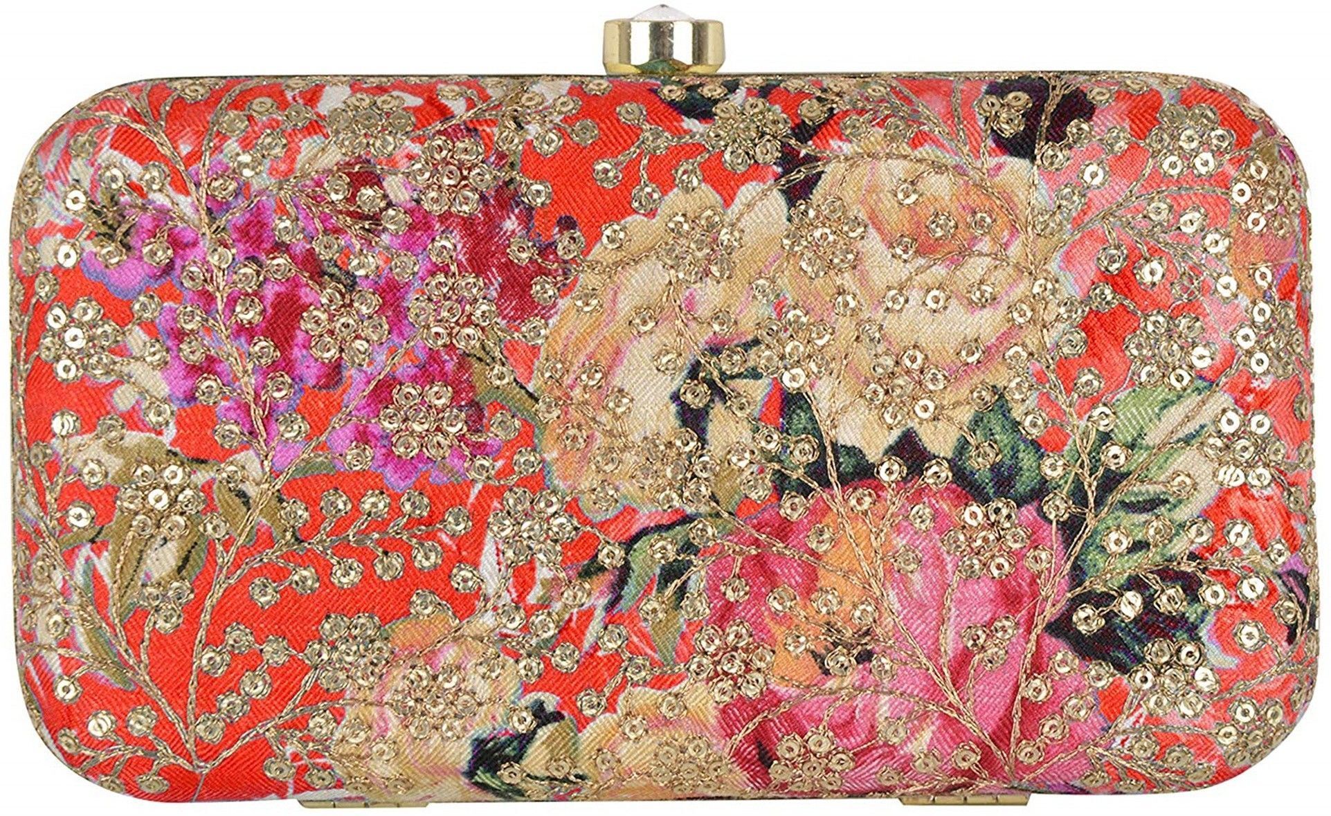 tooba handicraft Party Red Clutch-picture-24
