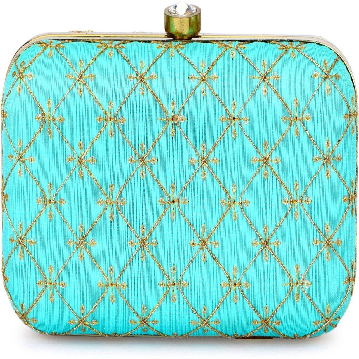 tooba handicraft Party Blue Clutch-picture-23