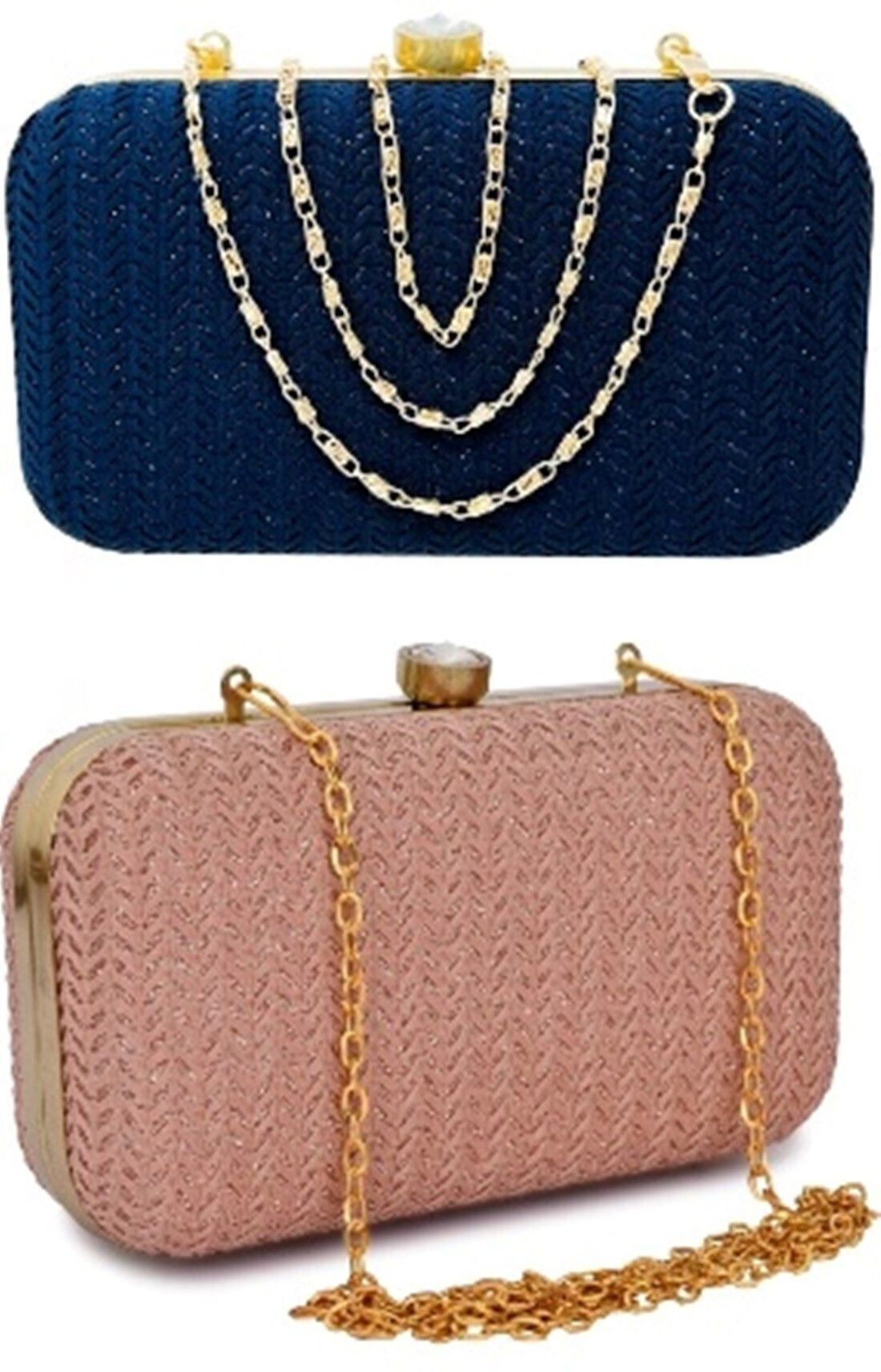 houseofcommon Casual, Formal, Party Blue, Peach Clutch-picture-25