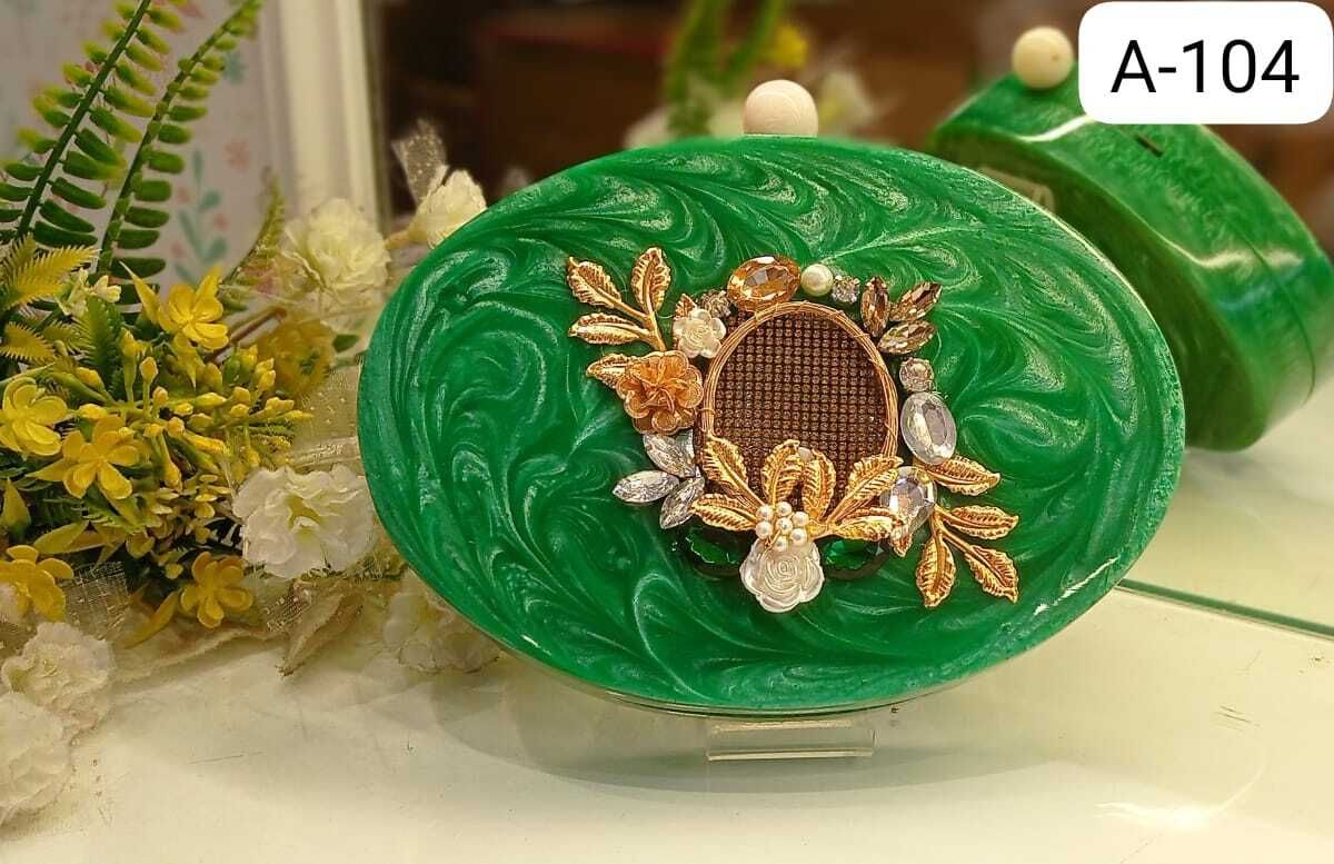 ashnoor Casual, Formal, Party Green Clutch-picture-2