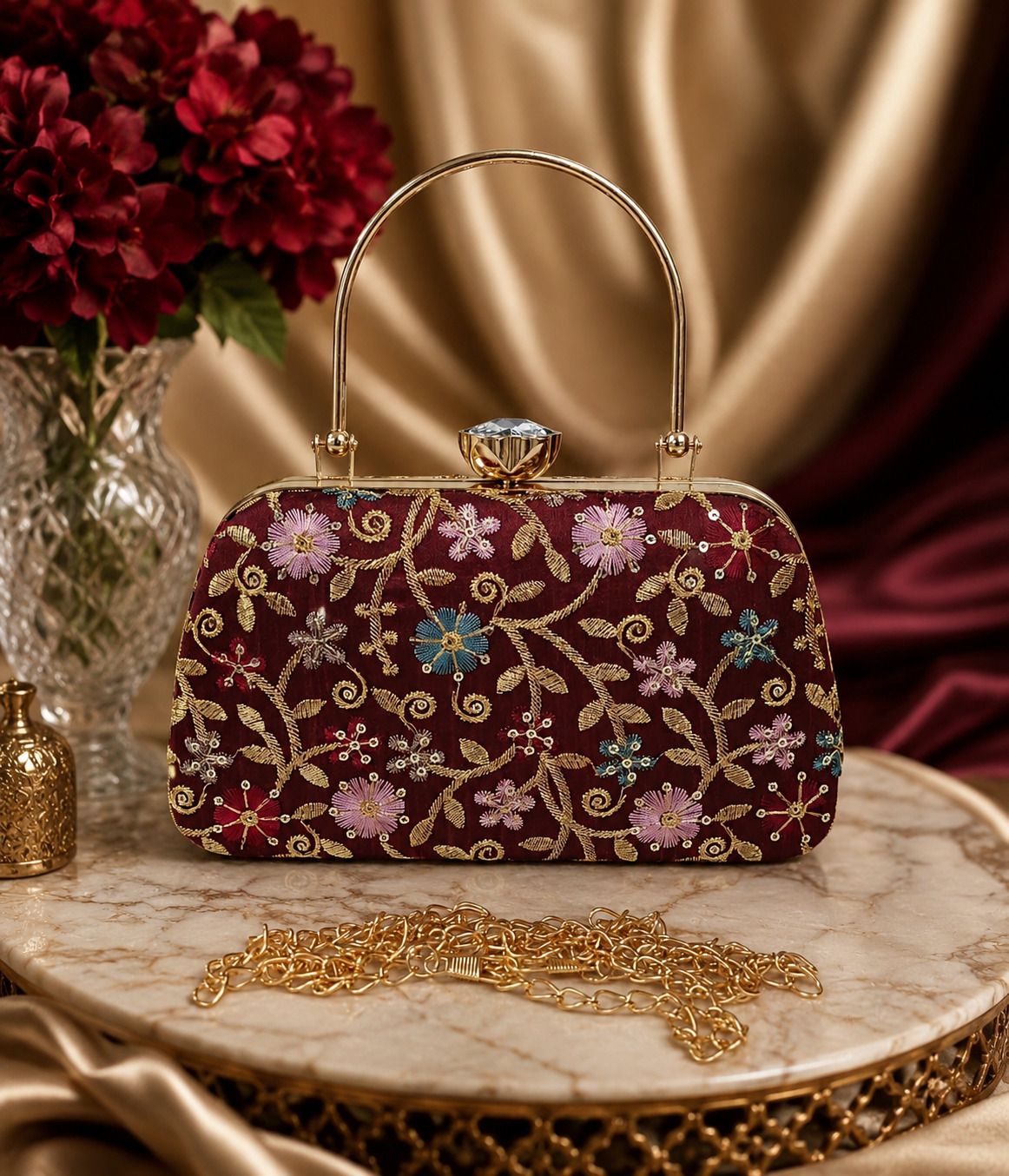 alzius Casual, Formal, Party Maroon Clutch-picture-18