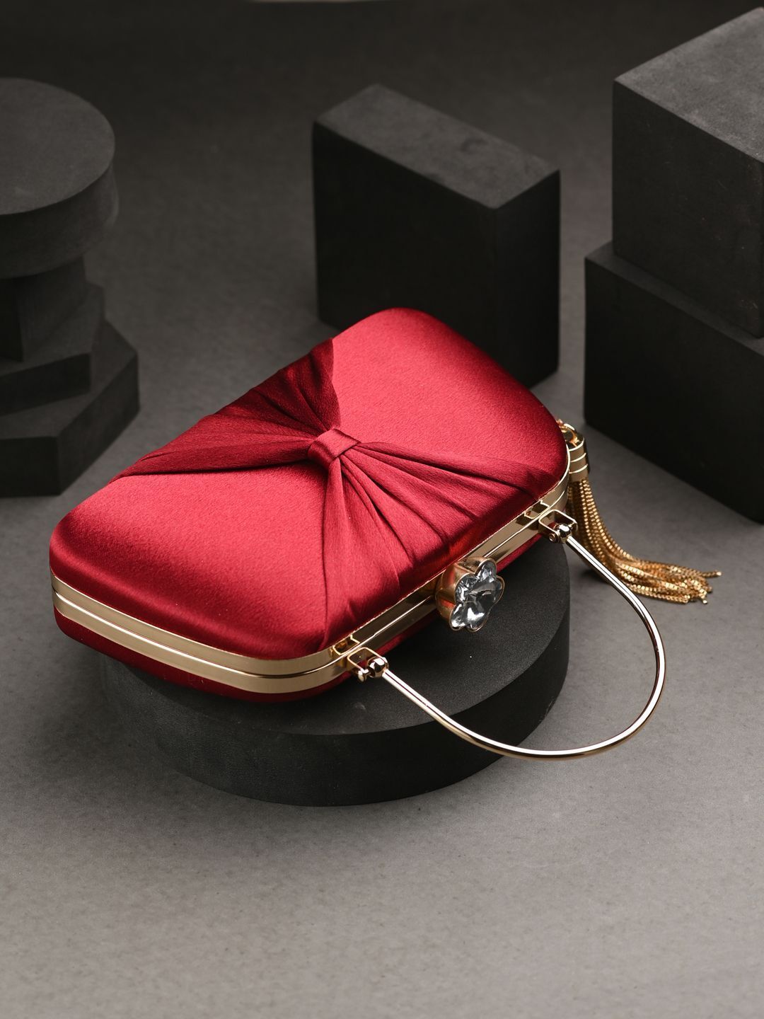 tooba handicraft Party Maroon Clutch-picture-26