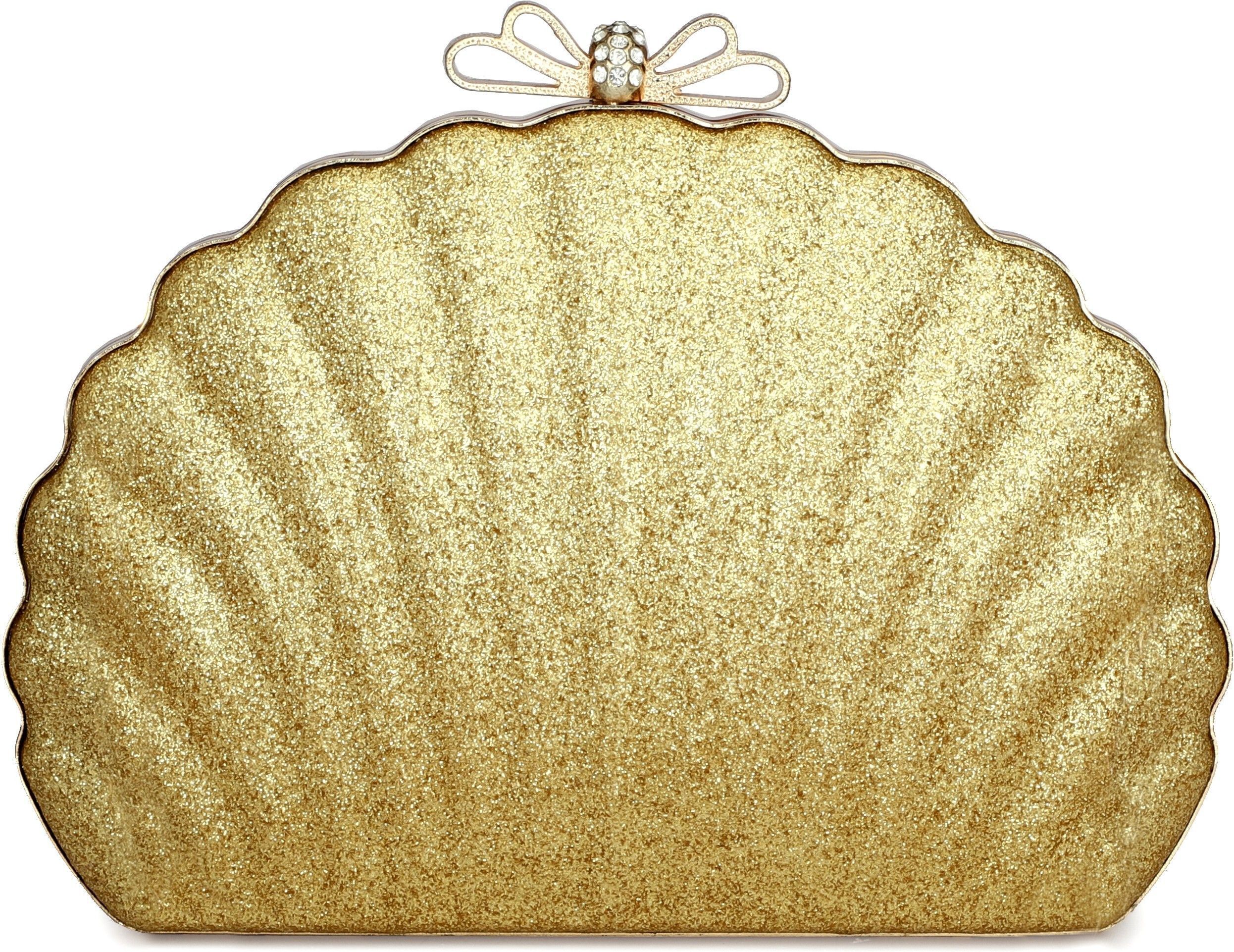 tooba handicraft Party Gold, Red Clutch-picture-36